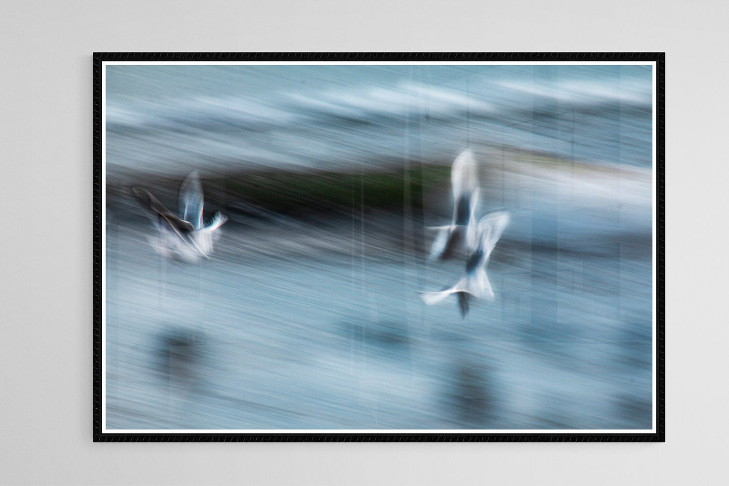 A5, A4 or A3 print of 3 seagulls riding the waves